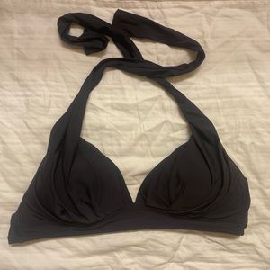 Black halter swimsuit top